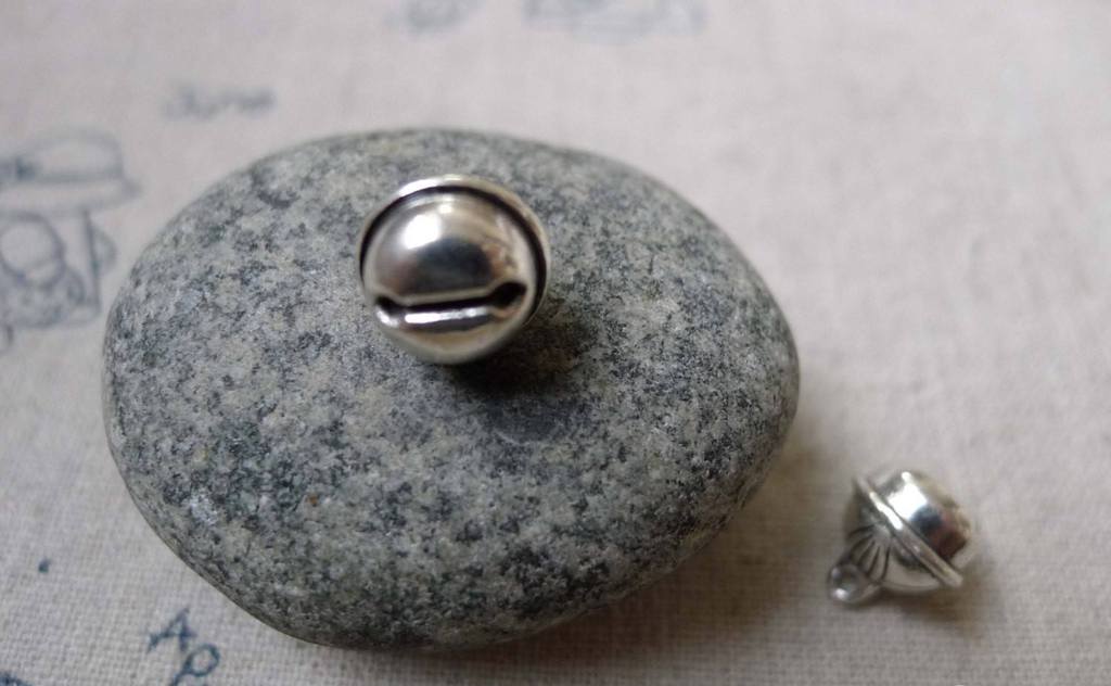 Accessories - 10 Pcs Of Antique Silver Bell Charms 9mm A6137