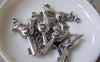 Accessories - 10 Pcs Of Antique Silver Bird Crown Key Charms 21x36mm A3563