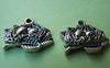 Accessories - 10 Pcs Of Antique Silver Bird Eggs In The Nest Charms 16x19mm A808