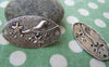 Accessories - 10 Pcs Of Antique Silver Bird Oval Connector Charms 20x37mm A516