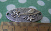 Accessories - 10 Pcs Of Antique Silver Bird Oval Connector Charms 20x37mm A516