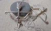 Accessories - 10 Pcs Of Antique Silver Bow And Arrow Connectors Charms Pendants 46x47mm A7077