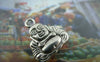 Accessories - 10 Pcs Of Antique Silver Buddha Charms 15x17mm Double Sided A5837