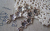Accessories - 10 Pcs Of Antique Silver Chinese Plum Blossom Flower Charms Pendants 15x57mm A3599