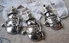 Accessories - 10 Pcs Of Antique Silver Christmas Snowman Charms 16x27mm A1549