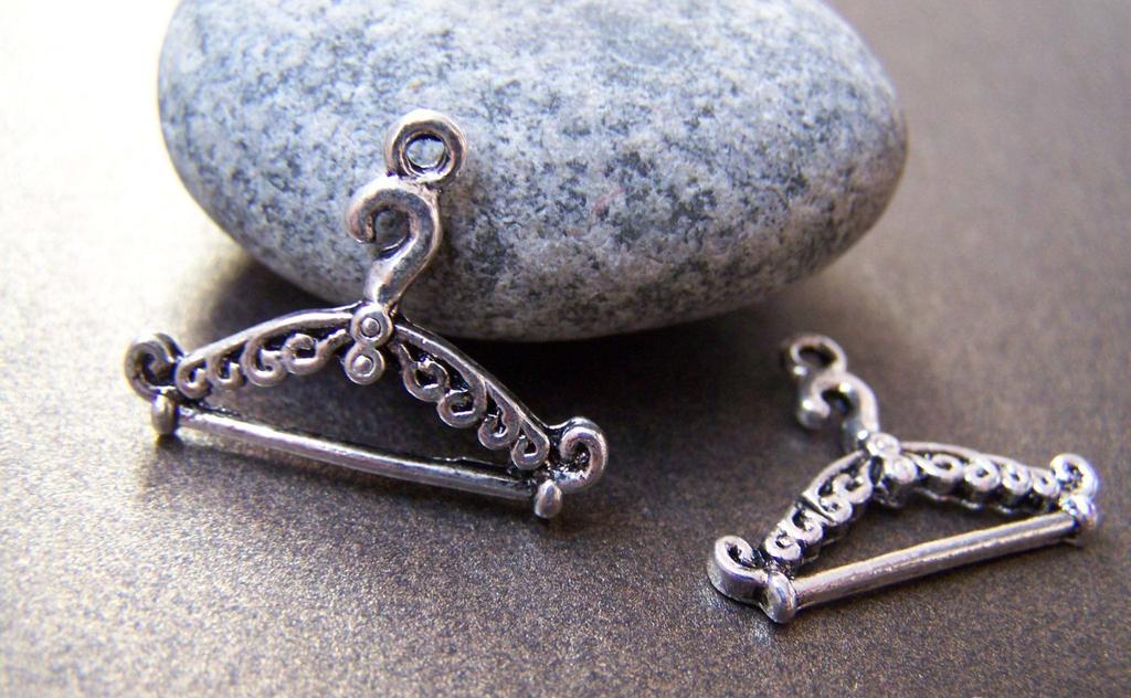 Accessories - 10 Pcs Of Antique Silver Clothes Coat Hanger Charms 16x23mm A3457