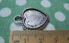 Accessories - 10 Pcs Of Antique Silver Coiled Edge Heart Base Settings Pendants Match 17x18mm Cabochon A3162