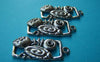 Accessories - 10 Pcs Of Antique Silver Crab Rectangular Charms 15x34mm A1160