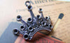 Accessories - 10 Pcs Of Antique Silver Crown Charms 14x24mm A3700