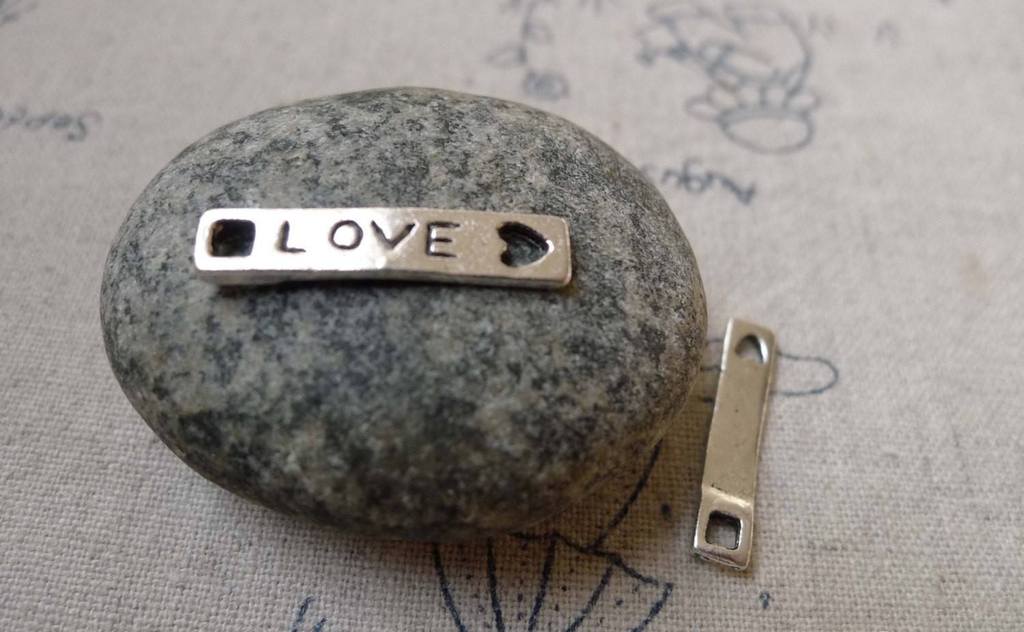 Accessories - 10 Pcs Of Antique Silver Curved Bar Charms 4x21mm A6053