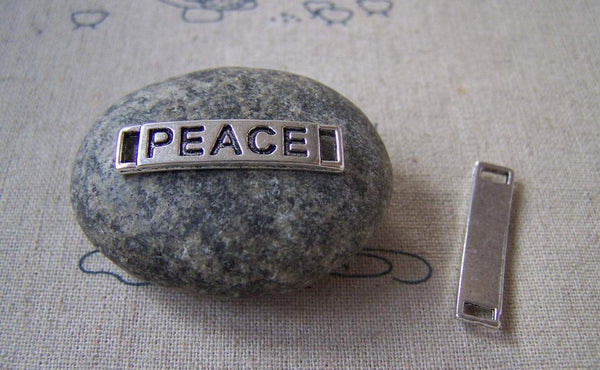 Accessories - 10 Pcs Of Antique Silver Curved Bracelet Connector Charms 6x28mm A5334