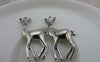 Accessories - 10 Pcs Of Antique Silver Deer Pendants Charms 17x33mm A5910