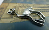 Accessories - 10 Pcs Of Antique Silver Deer Pendants Charms 17x33mm A5910