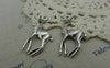 Accessories - 10 Pcs Of Antique Silver Deer Pendants Charms 17x33mm A5910