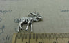 Accessories - 10 Pcs Of Antique Silver Deer Pendants Charms 22x22mm A6007