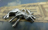 Accessories - 10 Pcs Of Antique Silver Deer Pendants Charms 22x22mm A6007