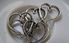 Accessories - 10 Pcs Of Antique Silver Double Heart Charms 20x32mm A5720