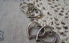 Accessories - 10 Pcs Of Antique Silver Double Heart Charms 20x32mm A5720