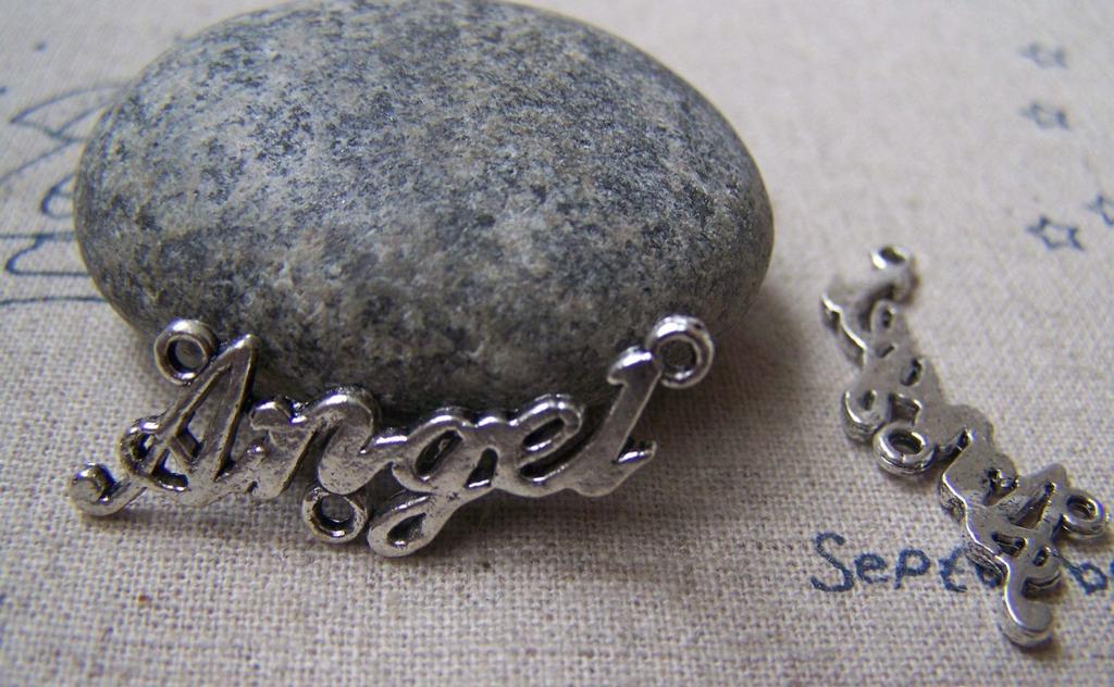 Accessories - 10 Pcs Of Antique Silver English Word Charms 16x35mm A2949