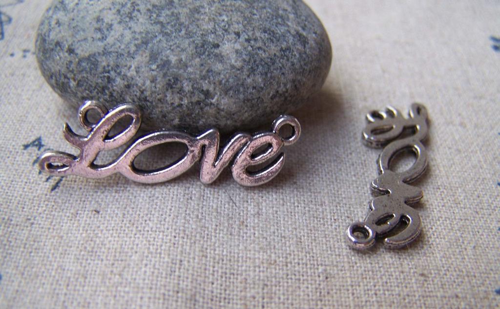Accessories - 10 Pcs Of Antique Silver English Word Connector Charms 10x33mm A1301