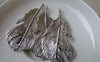 Accessories - 10 Pcs Of Antique Silver Feather Charms 25x49mm A7022