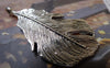 Accessories - 10 Pcs Of Antique Silver Feather Charms 25x49mm A7022