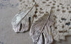 Accessories - 10 Pcs Of Antique Silver Feather Charms 25x49mm A7022