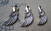 Accessories - 10 Pcs Of Antique Silver Feather Wing Charms 10x32mm A3439