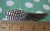 Accessories - 10 Pcs Of Antique Silver Feather Wing Charms Pendants 16x50mm A3236