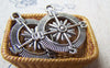 Accessories - 10 Pcs Of Antique Silver Filigree Compass Charms Pendants 25mm A1280