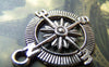 Accessories - 10 Pcs Of Antique Silver Filigree Compass Charms Pendants 25mm A1280