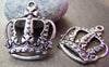 Accessories - 10 Pcs Of Antique Silver Filigree Crown Pendants Charms 29x33mm A761