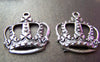 Accessories - 10 Pcs Of Antique Silver Filigree Crown Pendants Charms 29x33mm A761