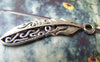 Accessories - 10 Pcs Of Antique Silver Filigree Feather Charms 10x38mm A4193