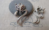 Accessories - 10 Pcs Of Antique Silver Filigree Fox Charms 19x34mm A7303