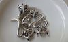 Accessories - 10 Pcs Of Antique Silver Filigree Fox Charms 19x34mm A7303