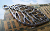 Accessories - 10 Pcs Of Antique Silver Filigree Leaf Charms Pendants 26x44mm A1116