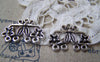 Accessories - 10 Pcs Of Antique Silver Filigree Leaf Flower Connector Charms  18x27mm A2915