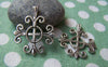 Accessories - 10 Pcs Of Antique Silver Filigree Lily Flower Cross Charms 25x26mm A1023