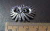 Accessories - 10 Pcs Of Antique Silver Filigree Owl Pendants Charms 26x29mm A4158