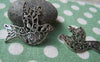 Accessories - 10 Pcs Of Antique Silver Filigree Peace Bird Dove Charms 31x37mm A826
