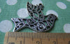 Accessories - 10 Pcs Of Antique Silver Filigree Peace Bird Dove Charms 31x37mm A826