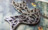 Accessories - 10 Pcs Of Antique Silver Filigree Peace Bird Dove Charms 31x37mm A826