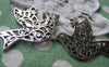 Accessories - 10 Pcs Of Antique Silver Filigree Peace Bird Dove Charms 31x37mm A826