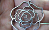 Accessories - 10 Pcs Of Antique Silver Filigree Rose Flower Pendants Charms 40mm A2906