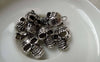 Accessories - 10 Pcs Of Antique Silver Filigree Skull Charms 13x20mm A6401