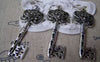 Accessories - 10 Pcs Of Antique Silver Filigree Swirly Key Pendants Charms 22x55mm A2829
