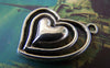 Accessories - 10 Pcs Of Antique Silver Filigree Three Layer Heart Charms 25x25mm A2364