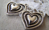 Accessories - 10 Pcs Of Antique Silver Filigree Three Layer Heart Charms 25x25mm A2364