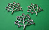 Accessories - 10 Pcs Of Antique Silver Filigree Tree Charms 32x33mm A1317